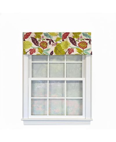 RLF Home 100% Cotton High Quality Antonia Tailored Window Valance with 1.5" Rod Pocket 50" W X 12" L Spring