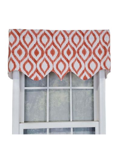 RLF Home Zamya Regal Window Treatment Premium Quality Valance 3" Rod Pocket 50" x 17" Tangerine