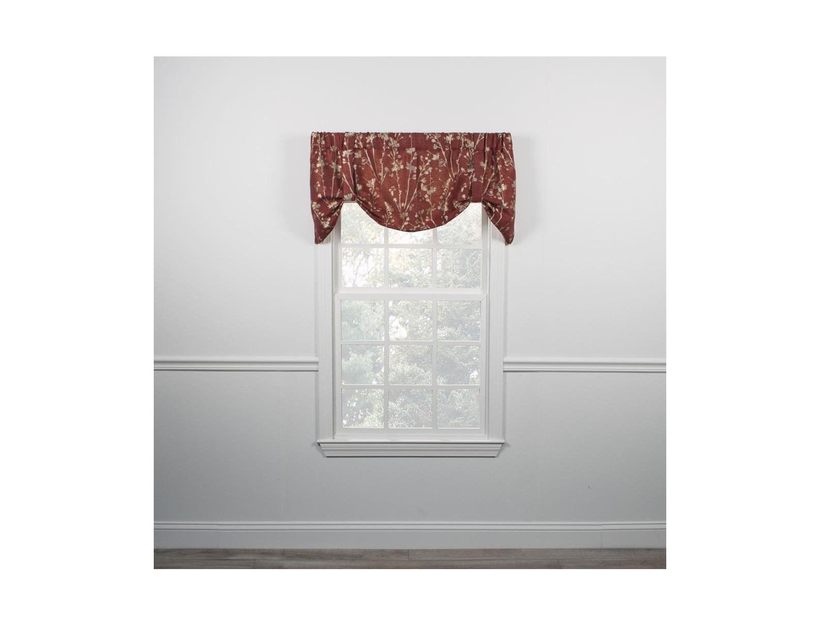 Ellis Curtain Занавеска для окна Meadow, плотная, с завязками, Cardinal, 50 x22"