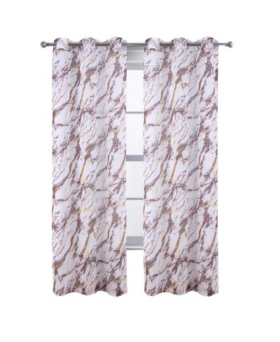 RT Designers Collection занавеска Doily с металлическим люверсом и принтом Marble Grommet Metallic Sheer 54" x 90"