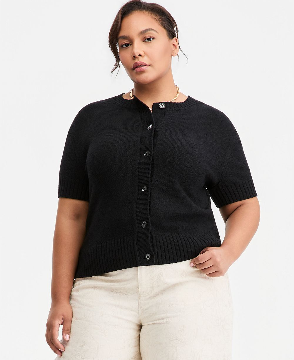 Кардиган On 34th Trendy Plus Size Short-Sleeve Button-Front