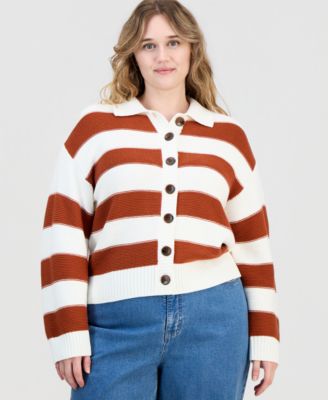Женский кардиган On 34th Plus Size, в полоску, на пуговицах