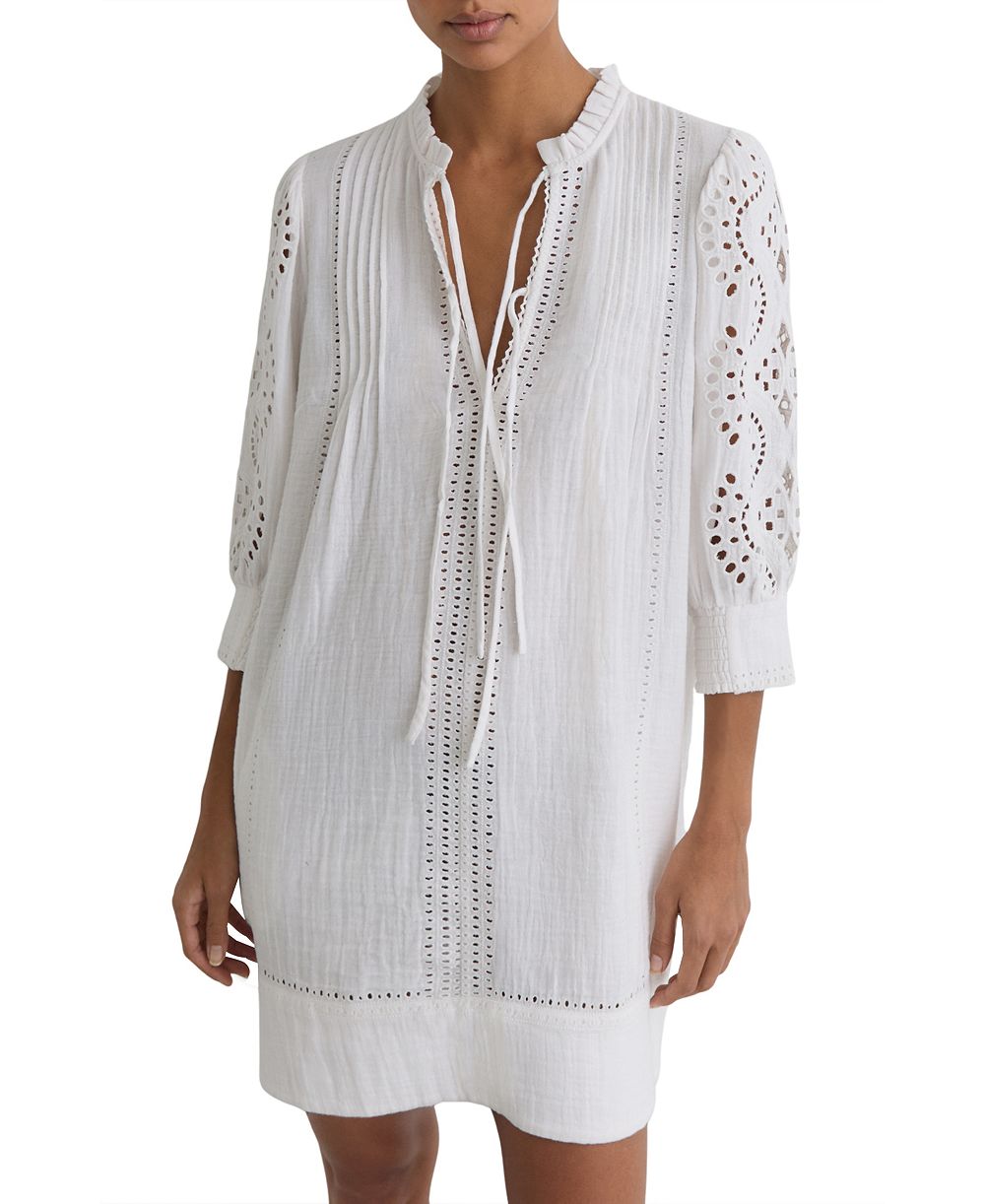 REISS Женское мини-платье из хлопкового марлевки