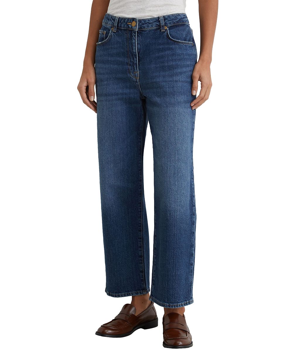 REISS Women's Selin Straight-Leg Mid-Rise Stretch Jeans
