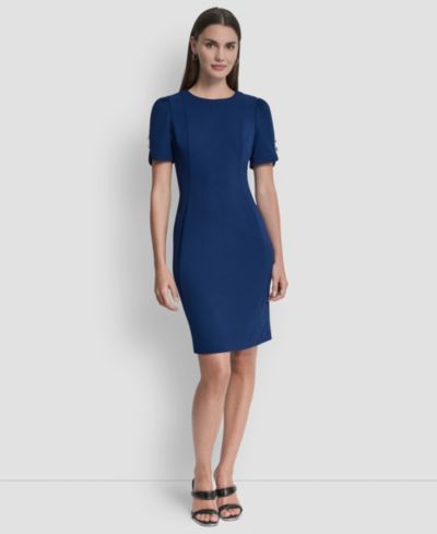 Женское короткое платье-футляр DKNY Crewneck Short Sheath