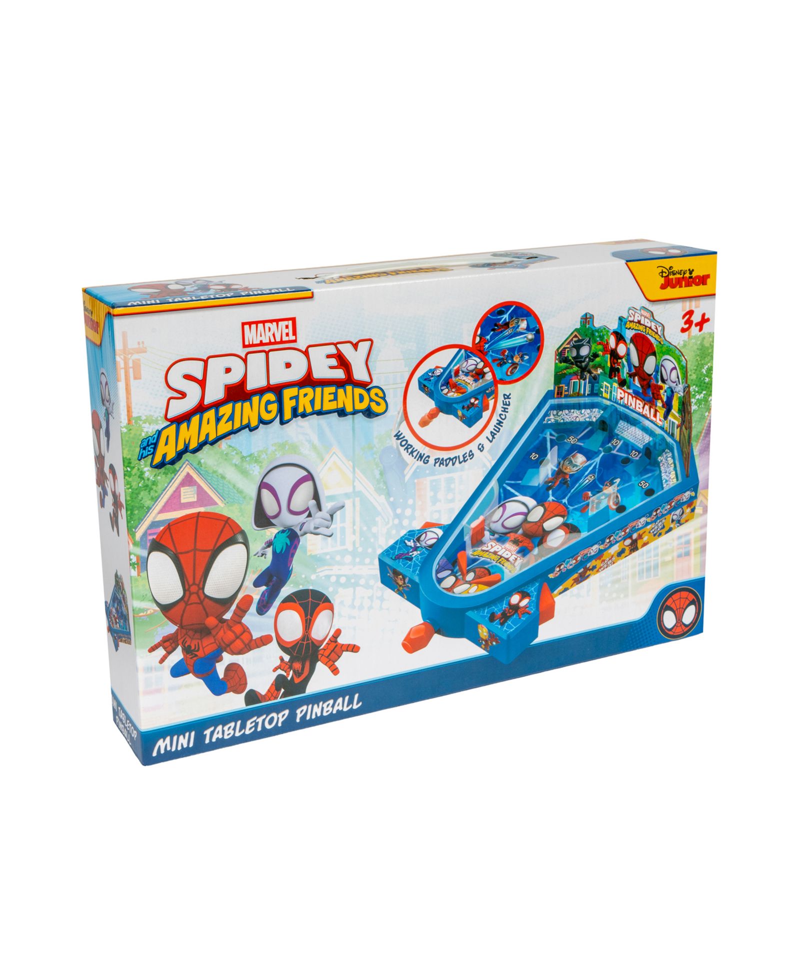 World Tech Toys Spidey and His Amazing Friends Mini Tabletop Pinball Game, Ages 4+