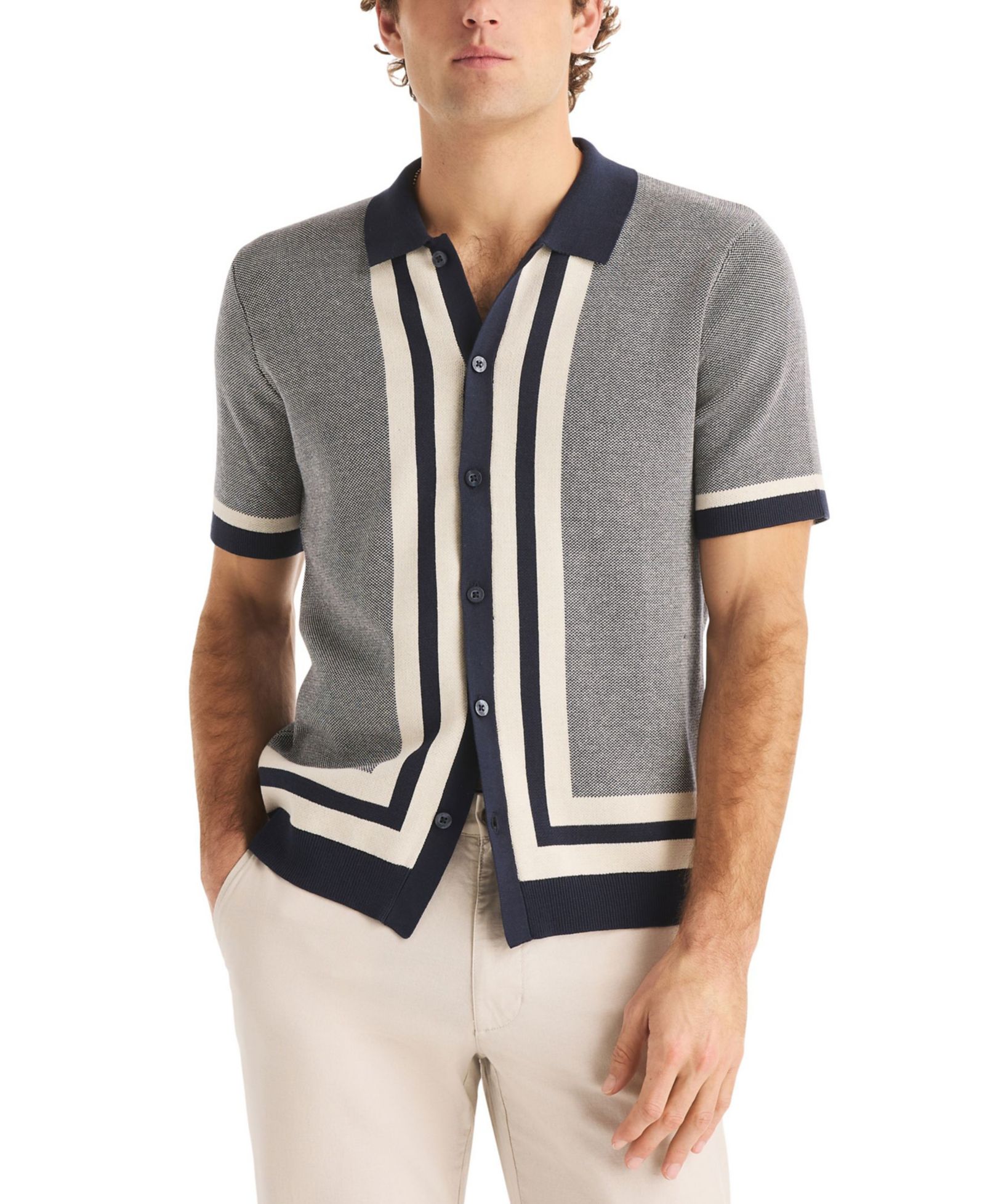 Рубашка-свитер Nautica Men's Jacquard Short-Sleeve