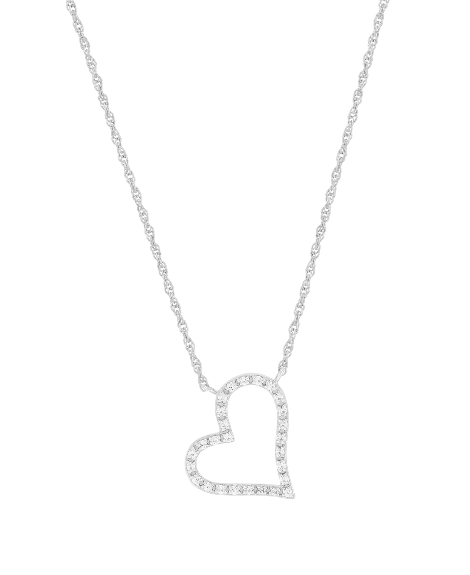 Подвеска Macy's Diamond в серебре и родии (1/10 ct. t.w.)