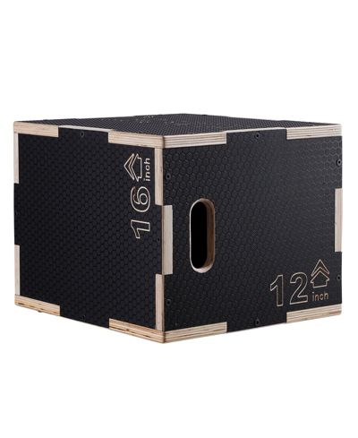 SUGFIT 3-in-1 Plyo Jump Box 16/14/12" Wooden Agility Training Box