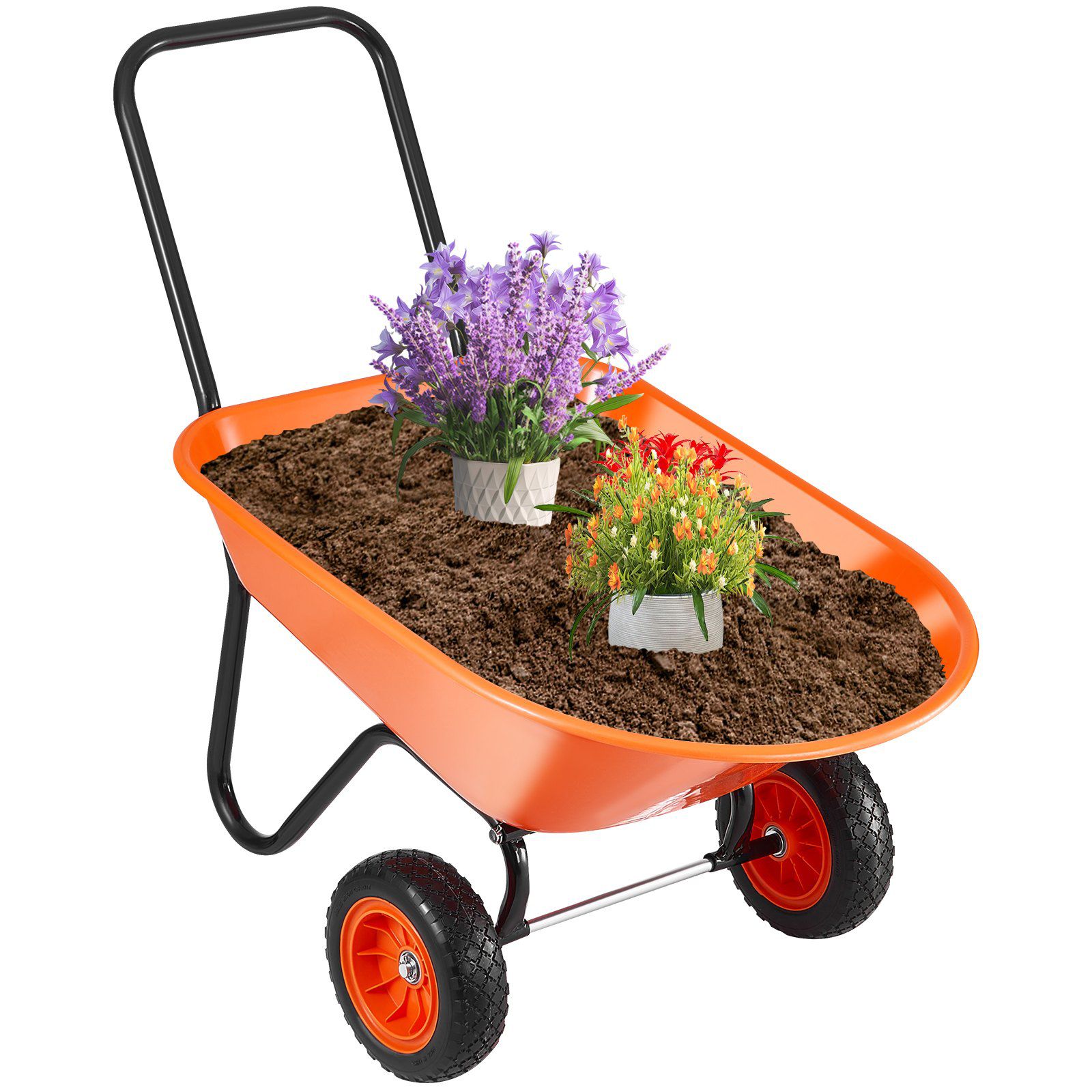 SUGIFT 2-Wheel Wheelbarrow тачка с объемом 5 Cu.Ft и удобной ручкой