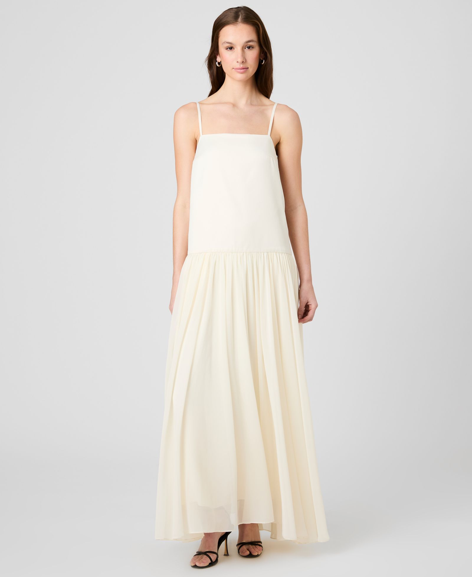 French Connection Women's Marina Silky Square Neck Maxi Dress