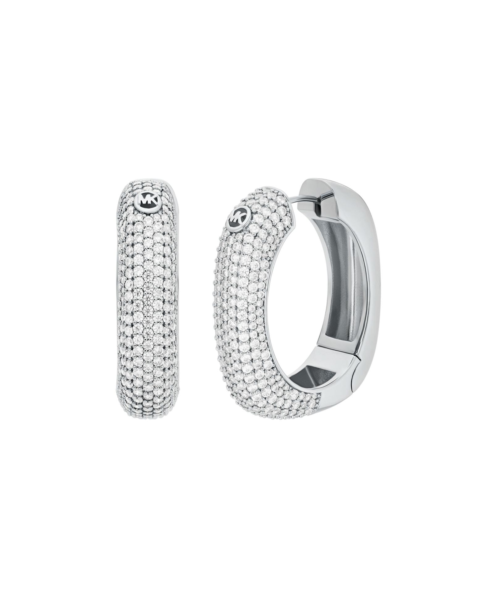 Michael Kors Silver-Tone Brass Hoop Earrings