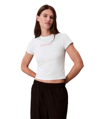 Calvin Klein Performance Женская футболка с коротким рукавом и круглым вырезом