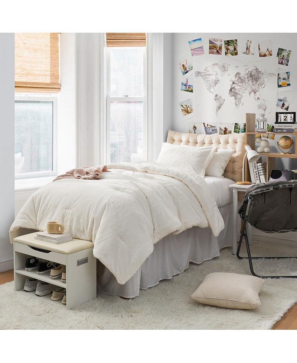 Coma Inducer Ribbed Oversized Comforter Set - Ivory Almond
