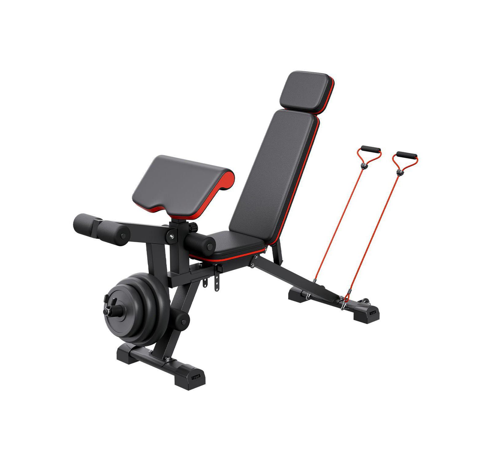 Mecale Weight Bench, 800 lb Adjustable Bench Press with Leg Extension and Preacher Pad for Home Gym Strength Training