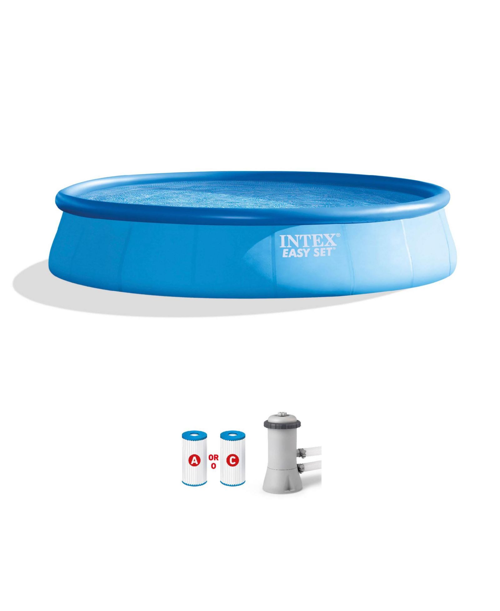 Надувной семейный бассейн Intex Easy Set 15ft x 33in с насосом-фильтром