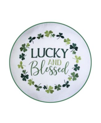 Декоративная вышитая подушка C&F Home Lucky and Blessed 18" x 20"