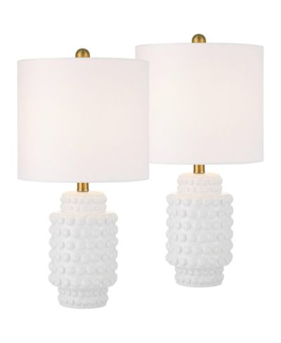 360 Lighting Set of 2 Hobnail 22 1/2" High Small Modern Accent 3-Way Table Lamps