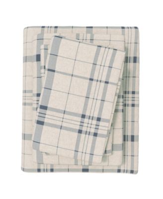 Linery & Co Ultra-Soft Turkish Cotton Plaid Flannel Sheet Set