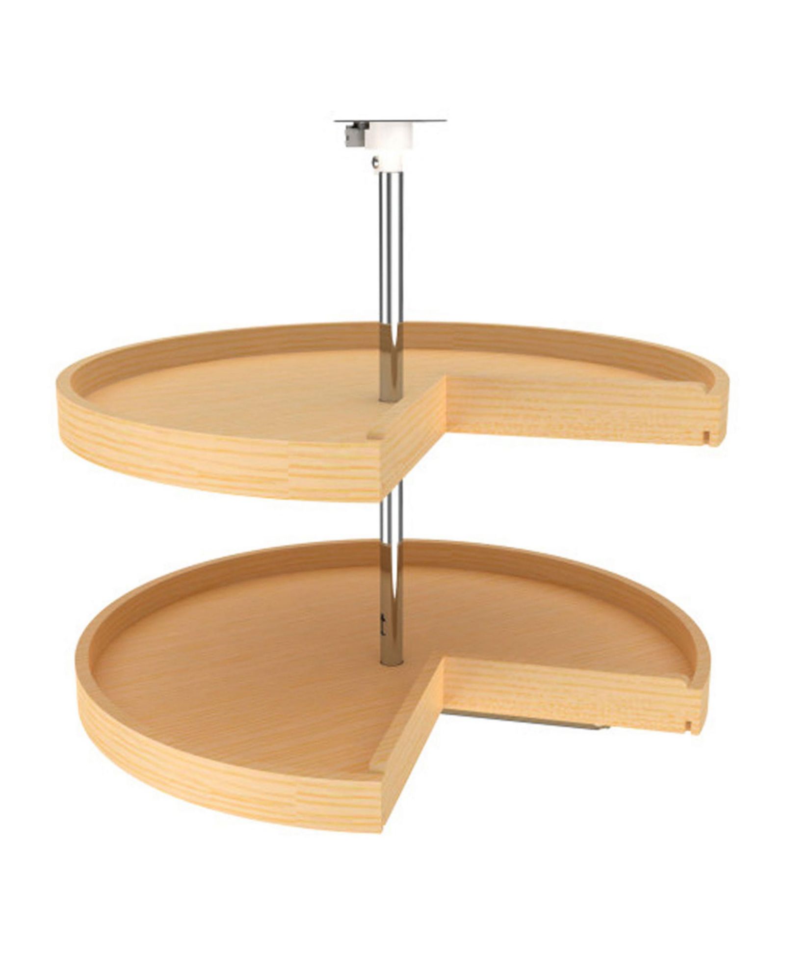 Rev-A-Shelf 28" Lazy Susan Pie-Cut Banded Wood, 2-Shelf