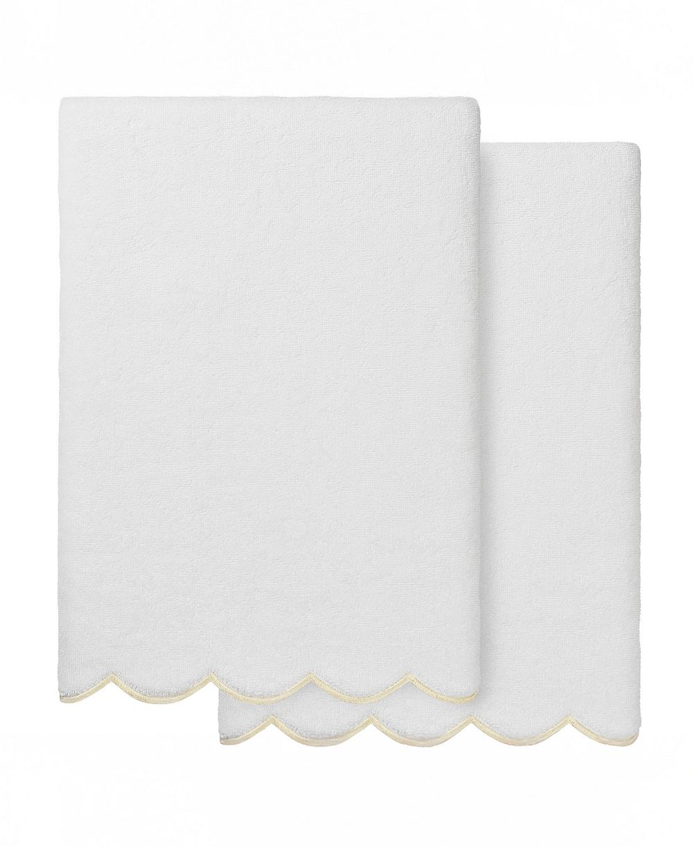 Linum Home Adornia Scallop Cotton 2-Pc. Bath Towel Set, 27" x 54"