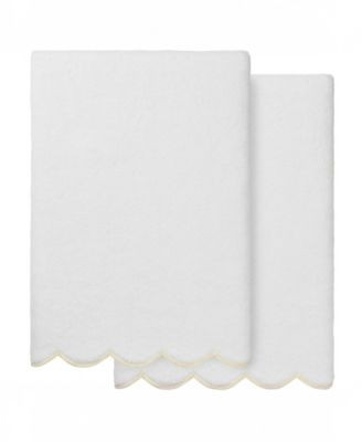Linum Home Adornia Scallop Cotton 2-Pc. Bath Towel Set, 27" x 54"