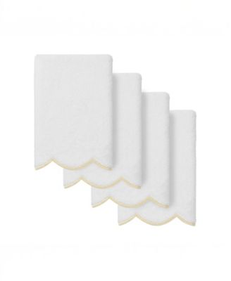 Набор из 4 шт. полотенец для рук Linum Home Adornia Scallop Cotton, 11" x 18"