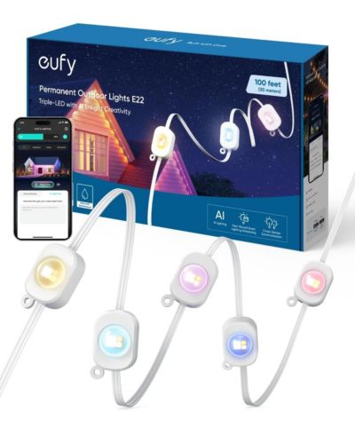 eufy Уличные прожекторы Permanent Outdoor Lights E22 100ft с 60 Triple-LED Lights