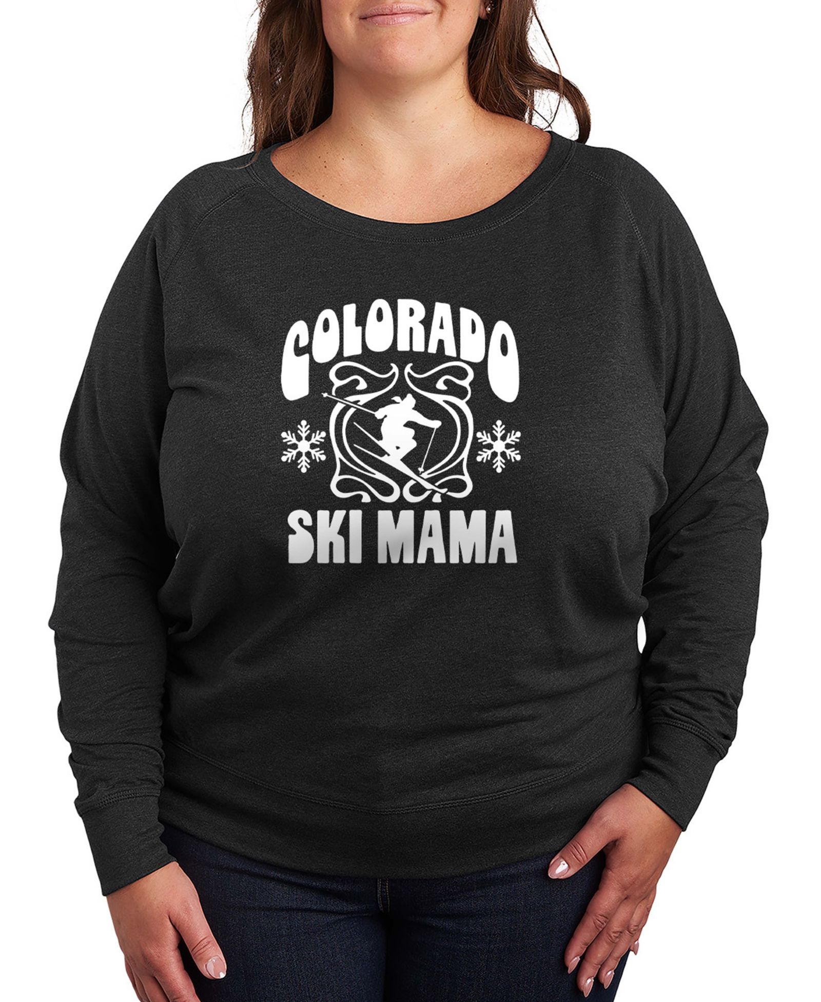 Футболка Hybrid Apparel Plus Size Colorado Ski Mama Word Art Graphic