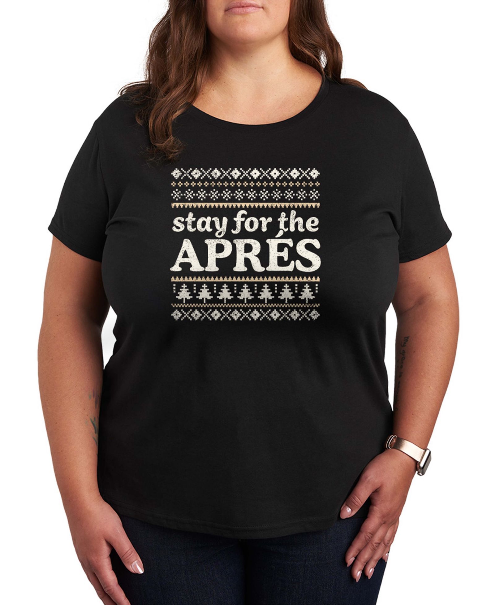 Hybrid Apparel футболка с коротким рукавом Plus Size Stay For The Apres Word Art