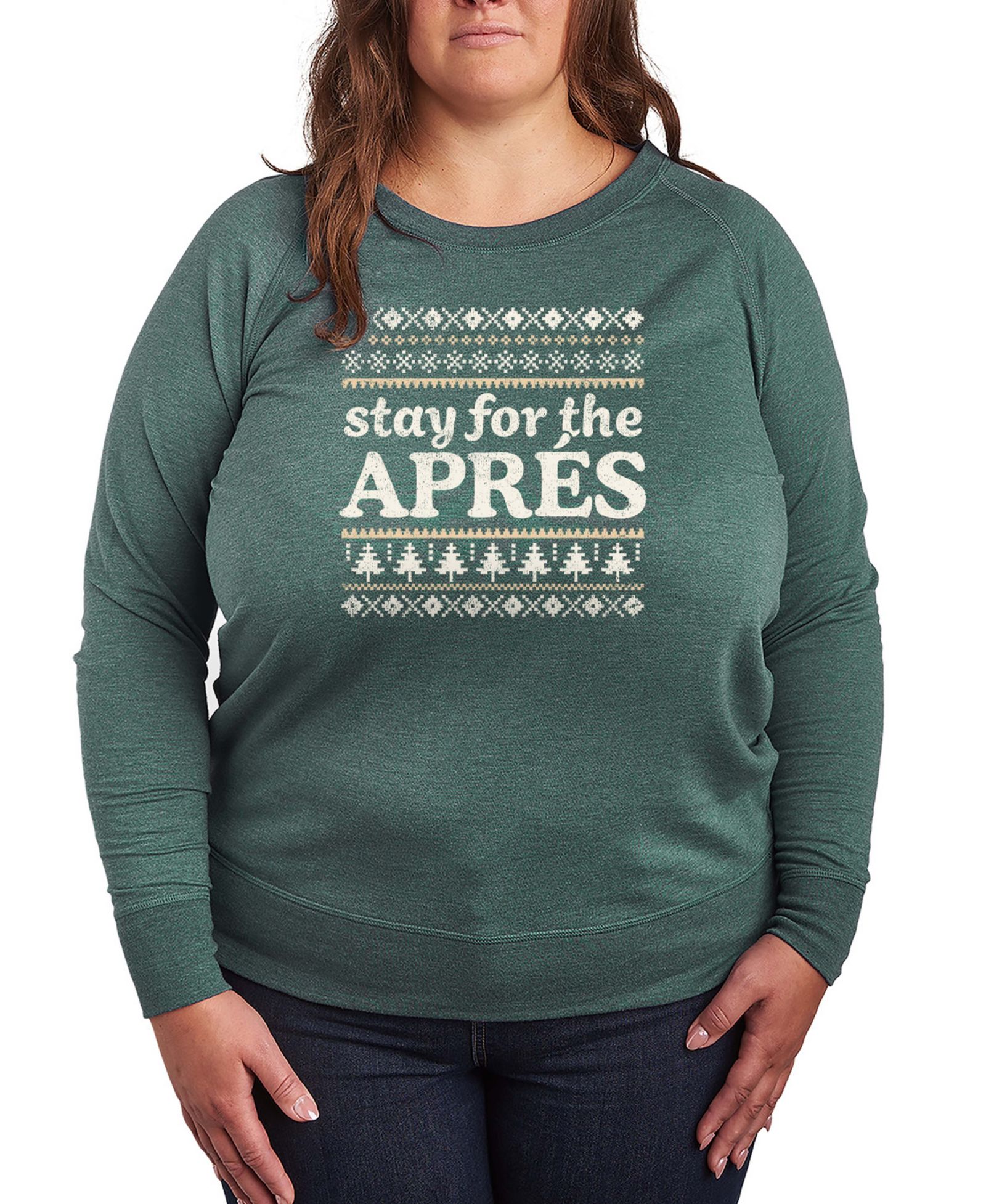 Футболка Hybrid Apparel Plus Size Stay For The Apres Word Art с длинным рукавом