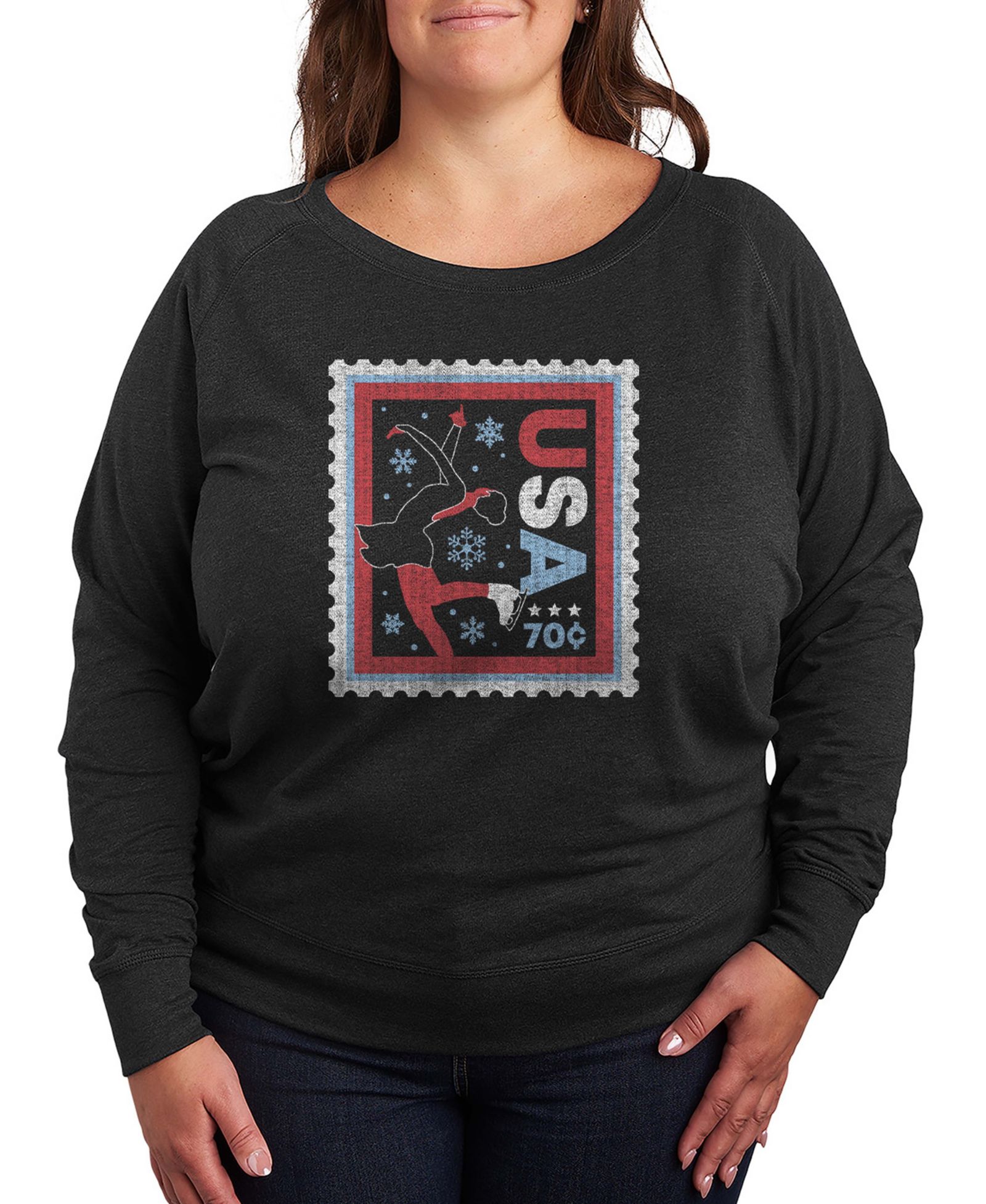 Футболка Hybrid Apparel Plus Size Skater Stamp Word Art с длинным рукавом