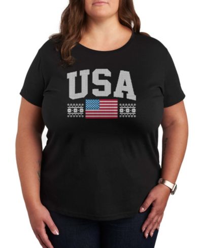 Hybrid Apparel Футболка с коротким рукавом Plus Size USA Sport Word Art