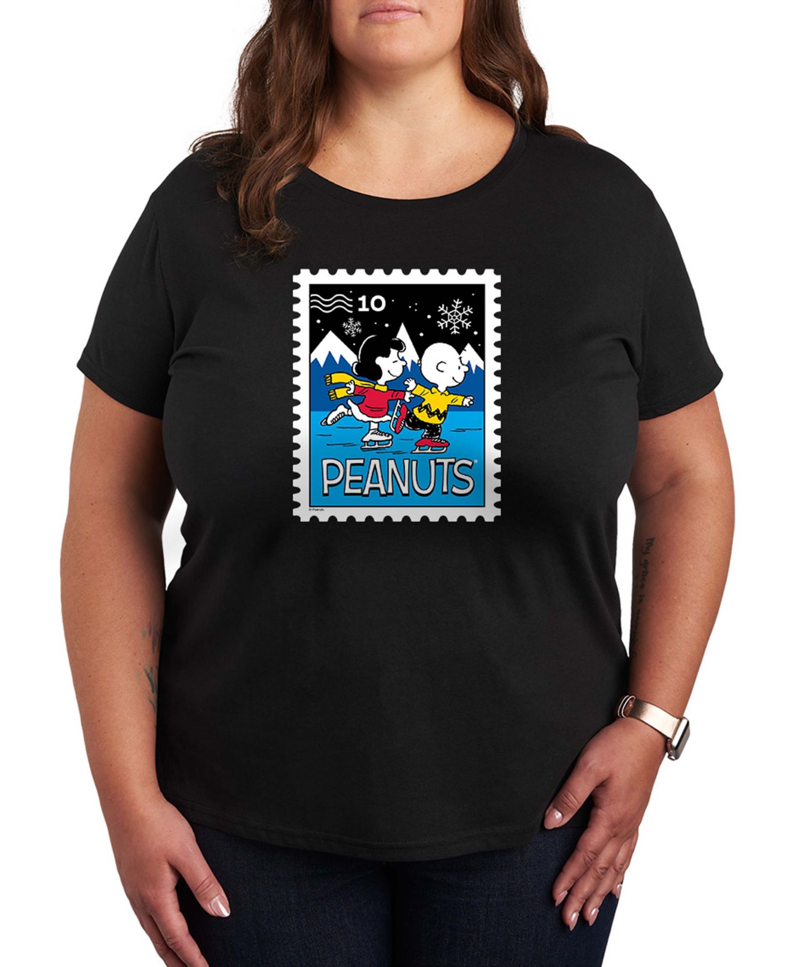 Футболка Hybrid Apparel Plus Size Peanuts Lucy Charlie с коротким рукавом