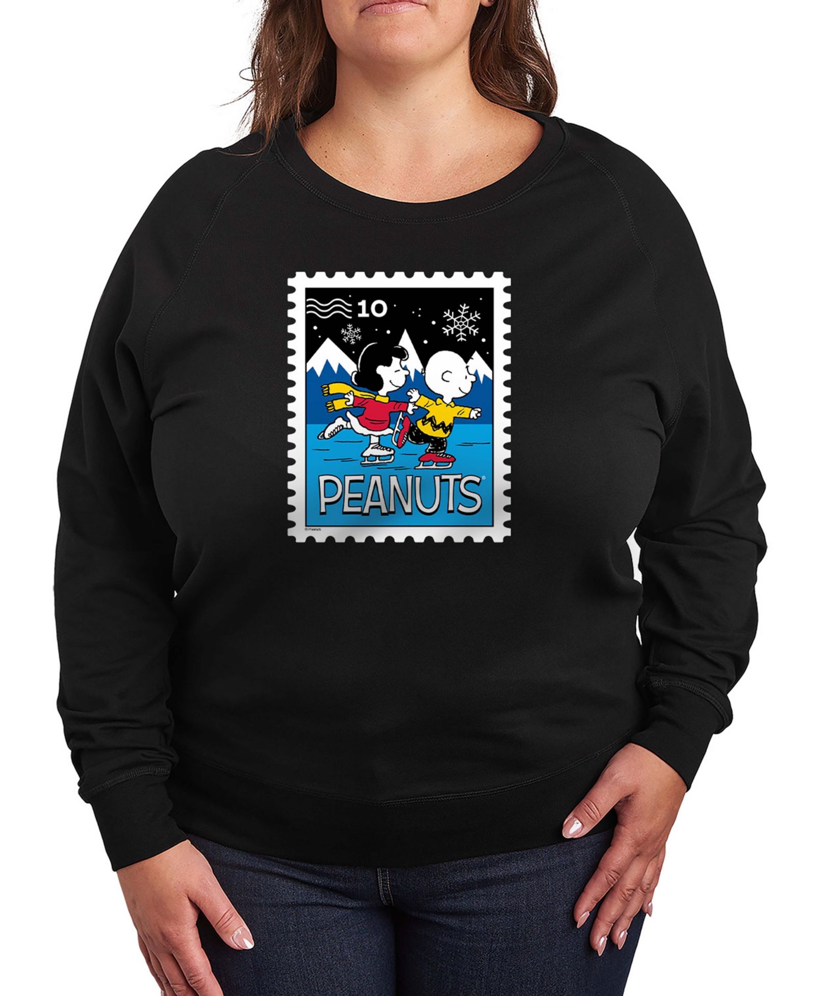 Футболка Hybrid Apparel Plus Size Peanuts Lucy Charlie Winter Stamp Word Art Pullover