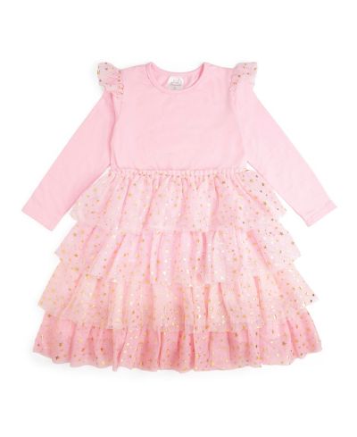 Детское розовое платье Sweet Wink Princess Tiered Tutu с длинным рукавом