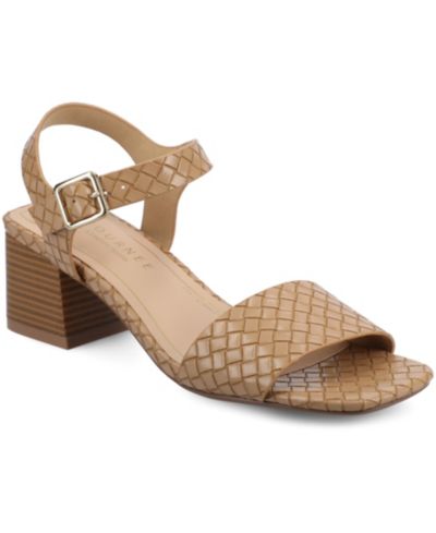 Женские нарядные босоножки Journee Collection Women's Shaina Woven Block Heel