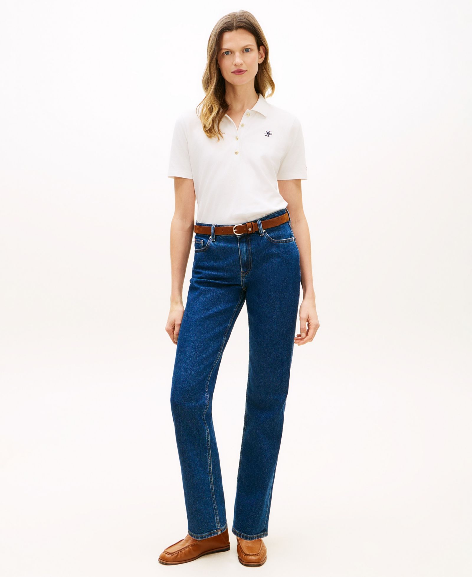 Tommy Hilfiger Women's Script Logo Polo T-Shirt