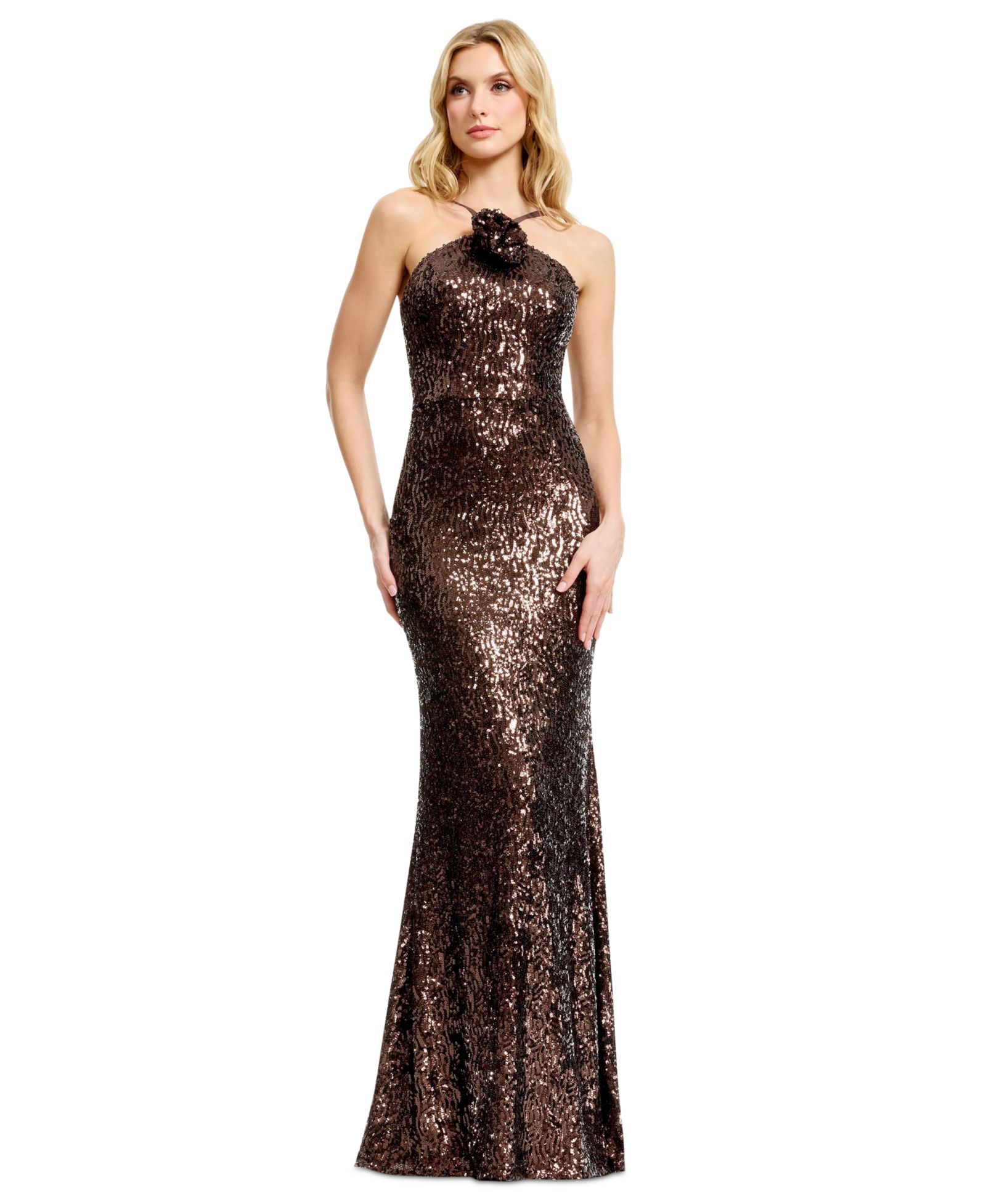 Женское вечернее платье Dress the Population Halter Neck Mermaid Gown
