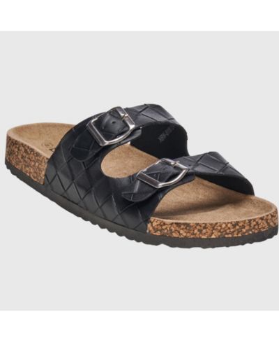 Мужские сандалии Alpine Swiss Men's Double Strap Contour Sandals Slip on Buckle Slides Faux Leather Footbed Sandal Ergonomic Cork-Inspired Sole Summer Footwear