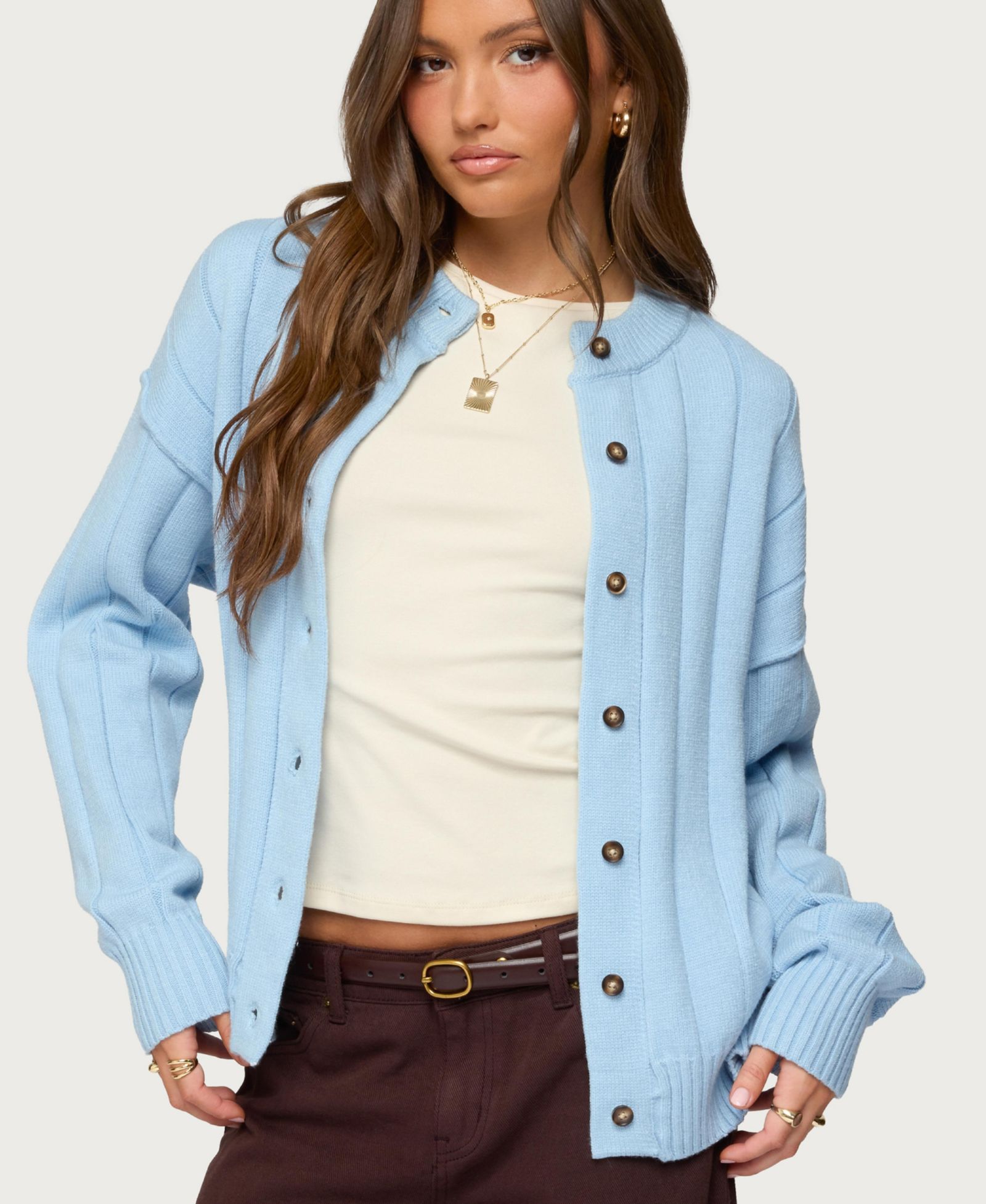 Женский кардиган Edikted Joanie Wide Ribbed Knit