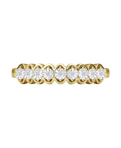 Macy's Diamond Ring (1/10 ct. t.w.) in 14k Gold Over Sterling Silver