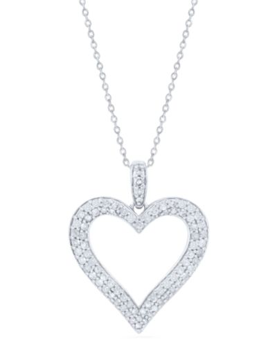 Macy's Diamond (1/2 ct. t.w.) Pendant Necklace in Sterling Silver