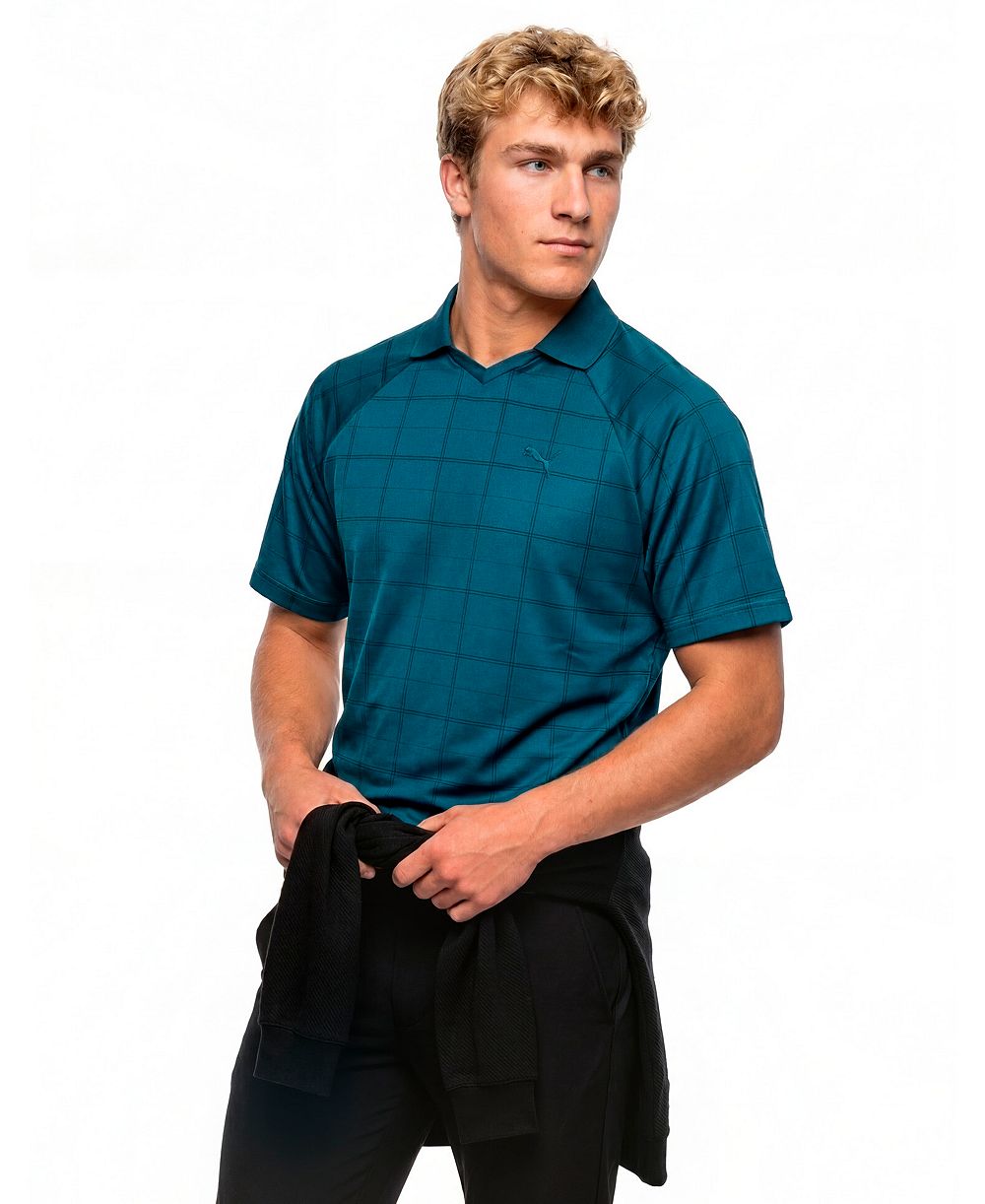 Puma Men's Elevated Tartan Regular-Fit Polo Shirt