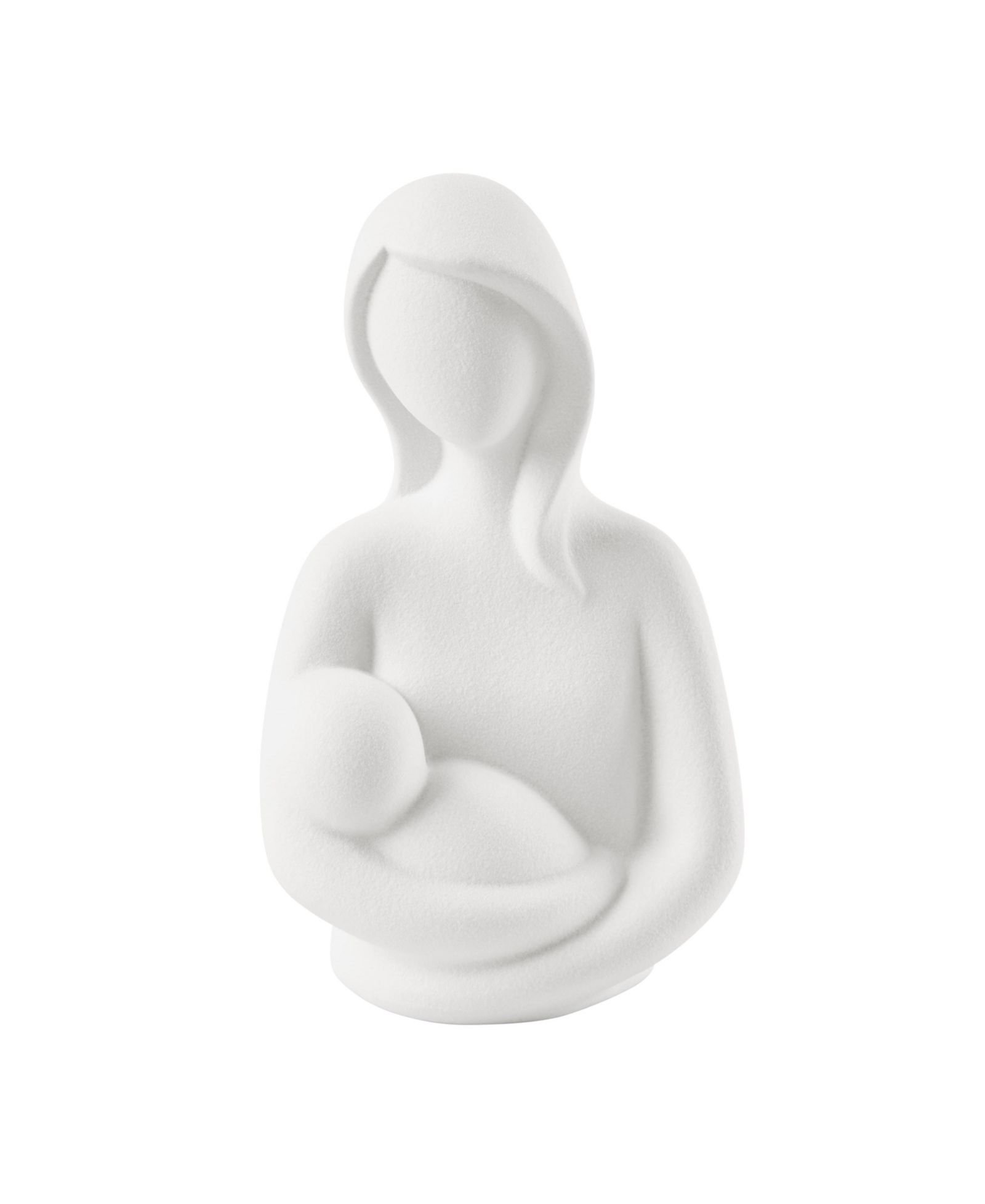 Danya B Hans White Abstract Mother Holding Baby Matte Ceramic Sculpture