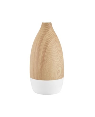 Danya B Nora Flask Teardrop Two Tone Tabletop Vase - White and Beech