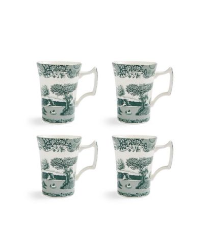 Spode Heritage Green Italian Cottage Mugs, Set of 4