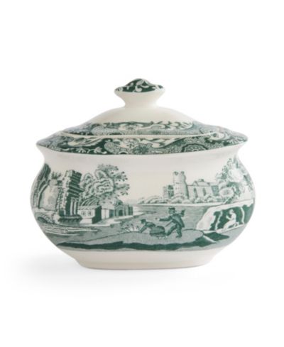 Spode Heritage Green Italian Covered Sugar Bowl