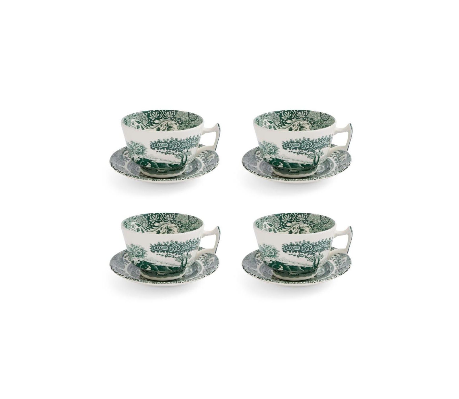 Набор чашек и блюдец Spode Heritage Green Italian Breakfast, 4 шт.
