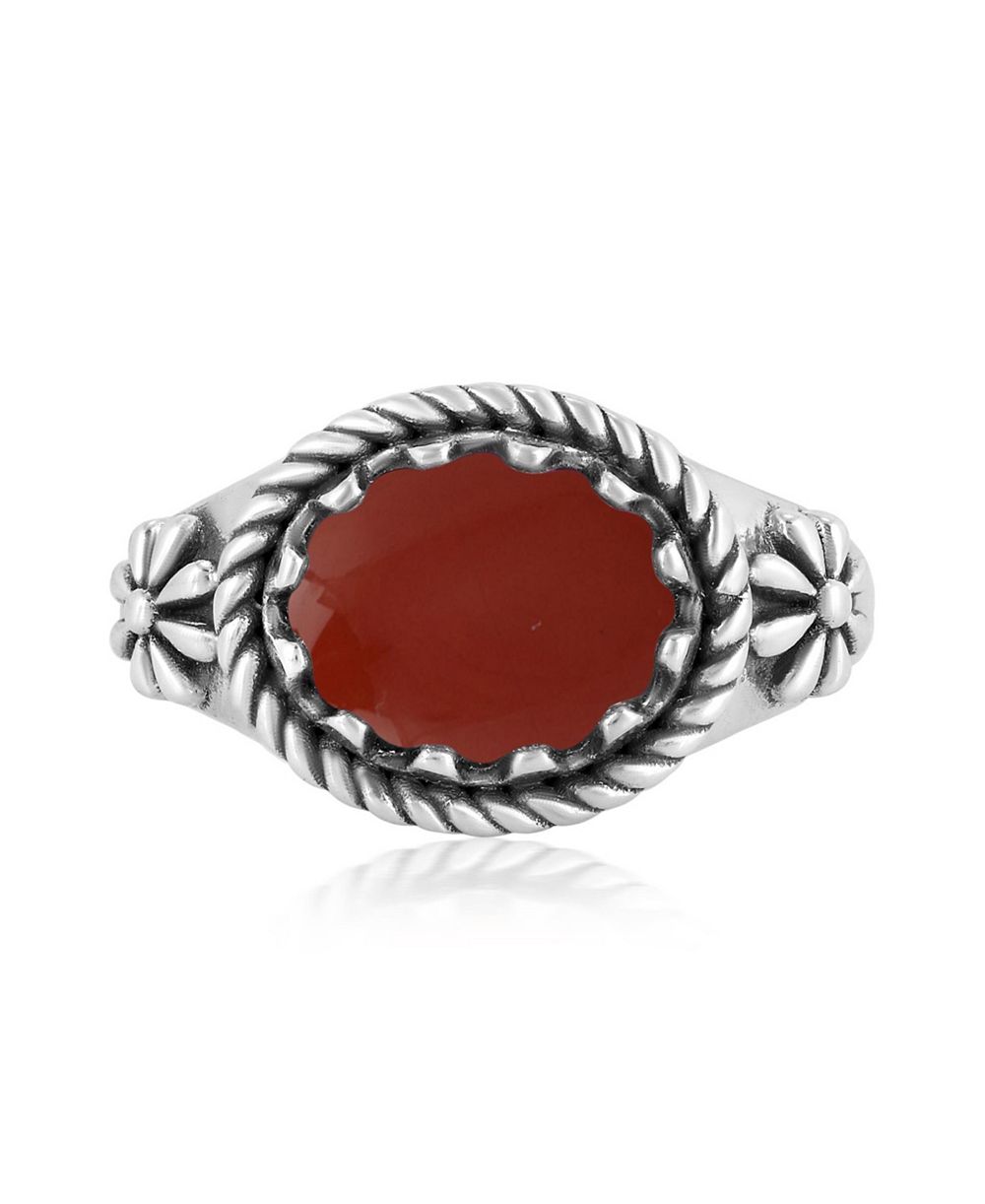 Кольцо American West Jewelry из стерлингового серебра с красным яшмой